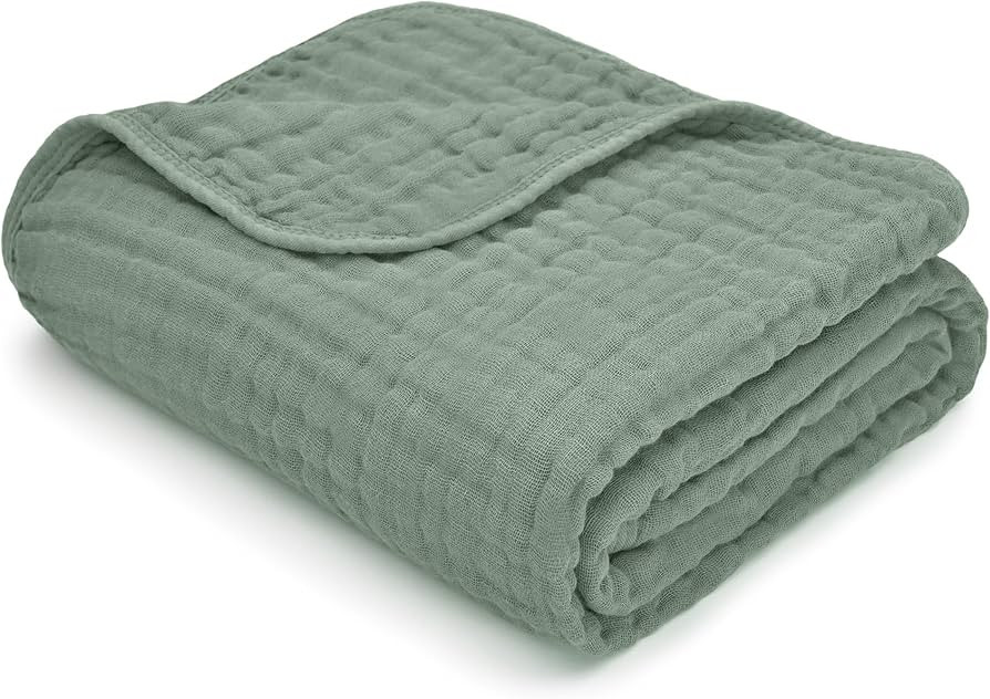 Comfy Cubs Baby Muslin Blanket, Swaddle for Newborns and Toddlers, Large 40” x 40” Cover, 6-L... | Amazon (US)