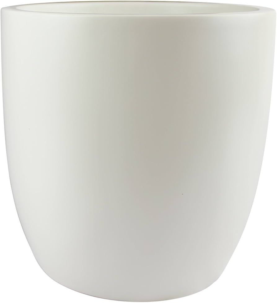 Santiago Round Cylinder Fiberglass Planter (D:18" x H:17.75", Matte White) | Amazon (US)