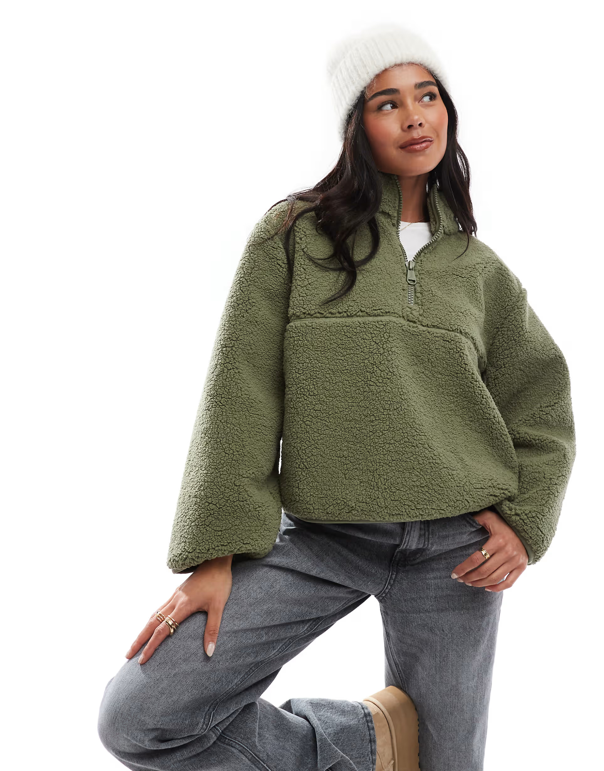 Hunter Fia borg jacket in green | ASOS (Global)