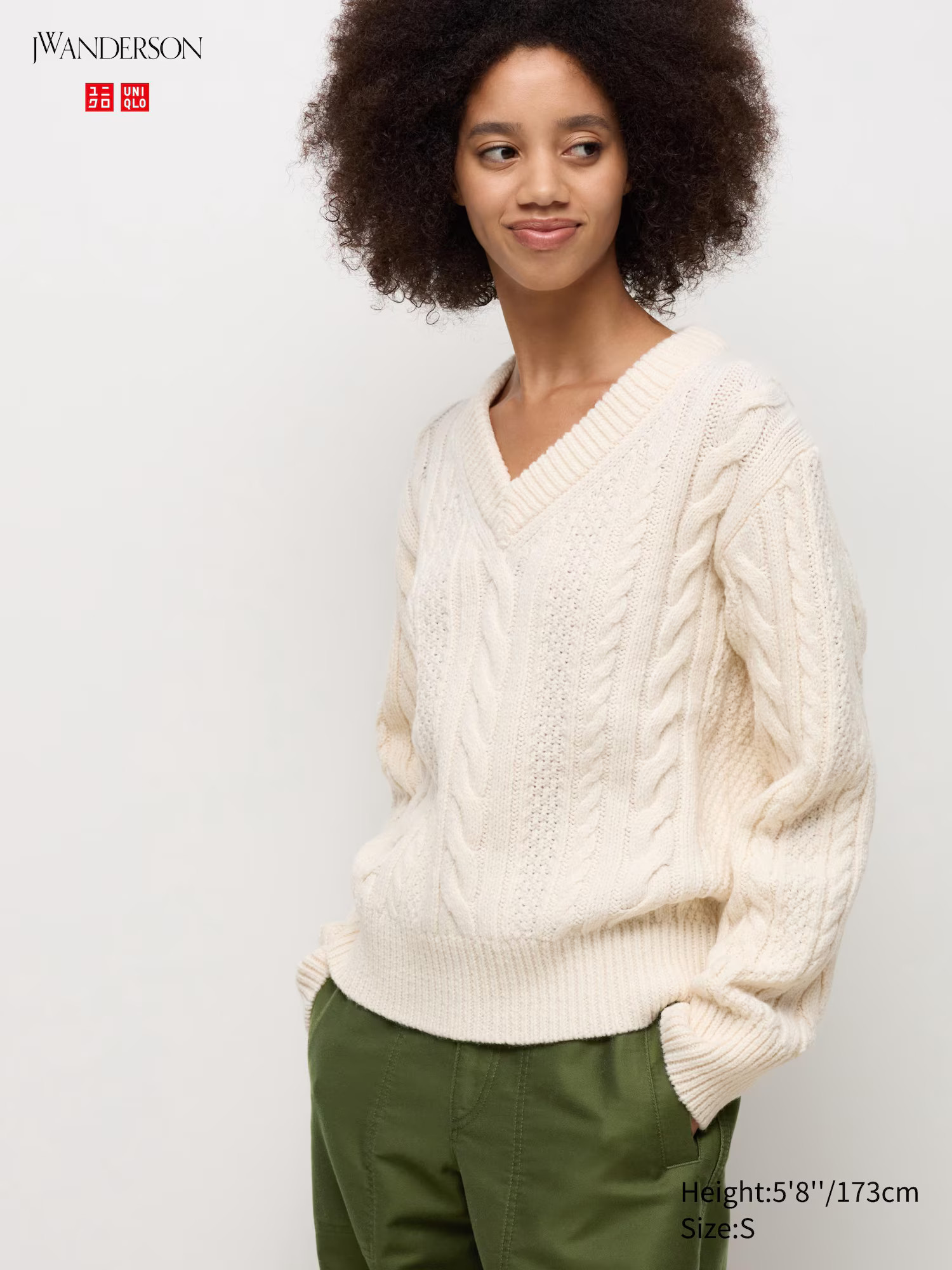 Cable Knit V Neck Jumper | UNIQLO (UK)