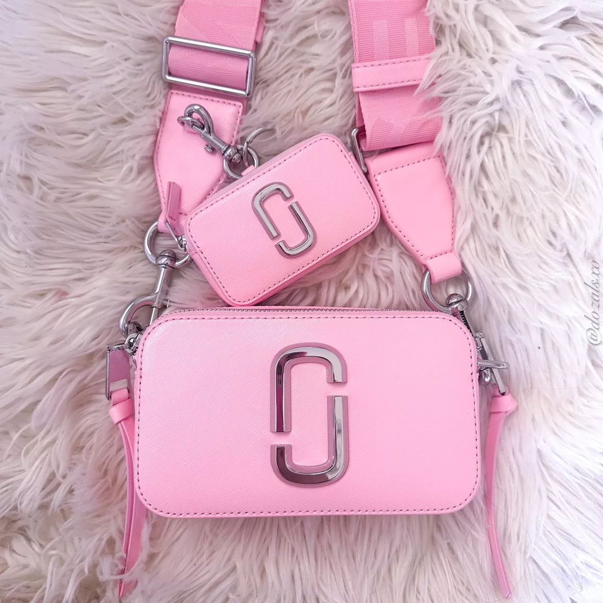 Style the new Marc Jacobs utility snapshot bag in Bubblegum pink