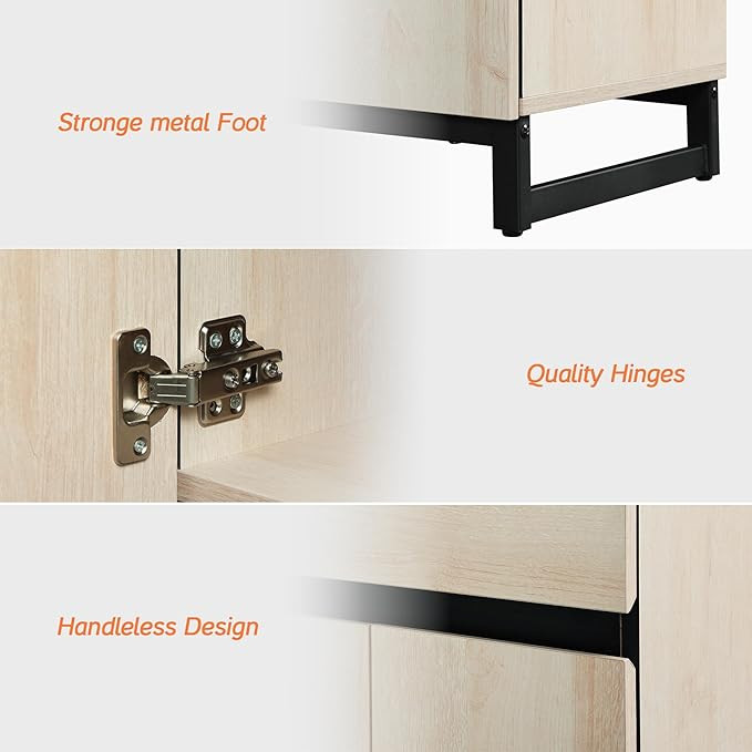 WAMPAT Nightstand with 1 Drawer and 1 Storage Cabinet, Modern Bedside Table with 2 Open Door for ... | Amazon (US)