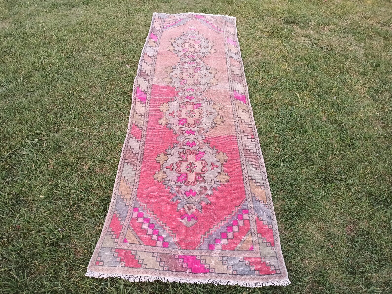 Pink Runner Rug, Pink Oushak Rug, Turkish Rug, Pink Turkish Runner Rug, Tribal Runner Rug, Tribal... | Etsy (US)