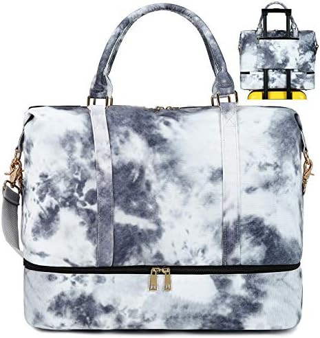 Weekender Overnight Bag Canvas Travel Tote for Women Men Trolley Sleeve Tie Dye Printing Carry on... | Amazon (US)