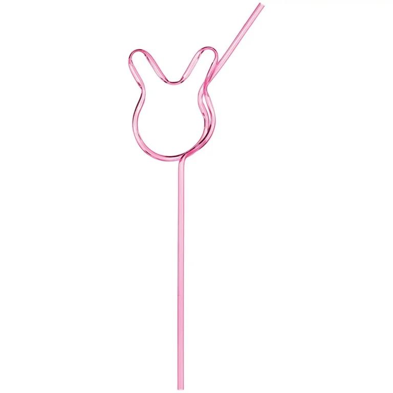 Bunny Shaped Fun Straw - Pink, 2ct | Walmart (US)
