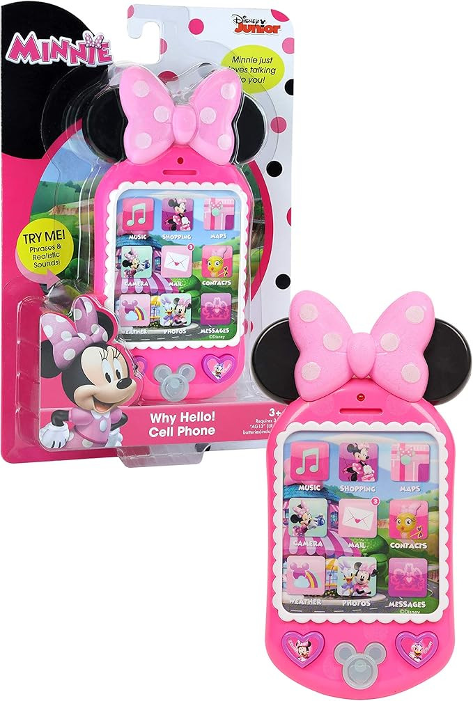Minnie Bow-Tique Why Hello Pretend Play Cell Phone, Lights and Sounds, Kids Toys for Ages 3 Up by... | Amazon (US)
