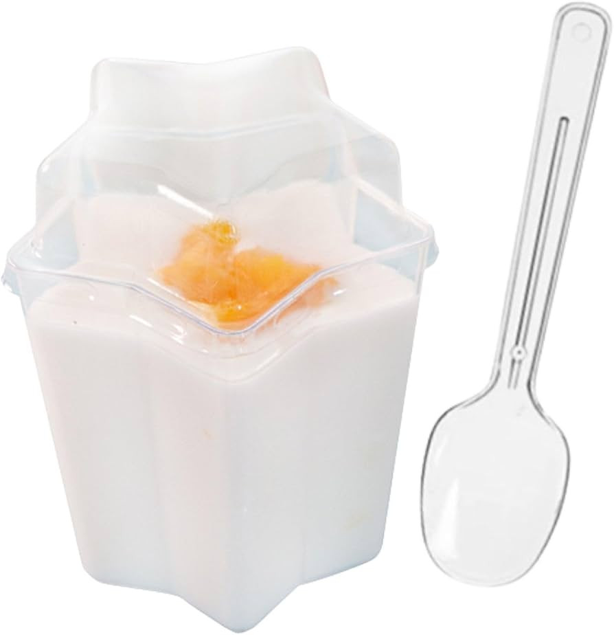 40 count Star Dessert cup 4.5 OZ with Lids and Spoons Clear Plastic Dessert Cups Mini Tumbler Ser... | Amazon (US)