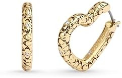 COACH Womens Signature Quilted Heart Hoop Earrings | Amazon (US)