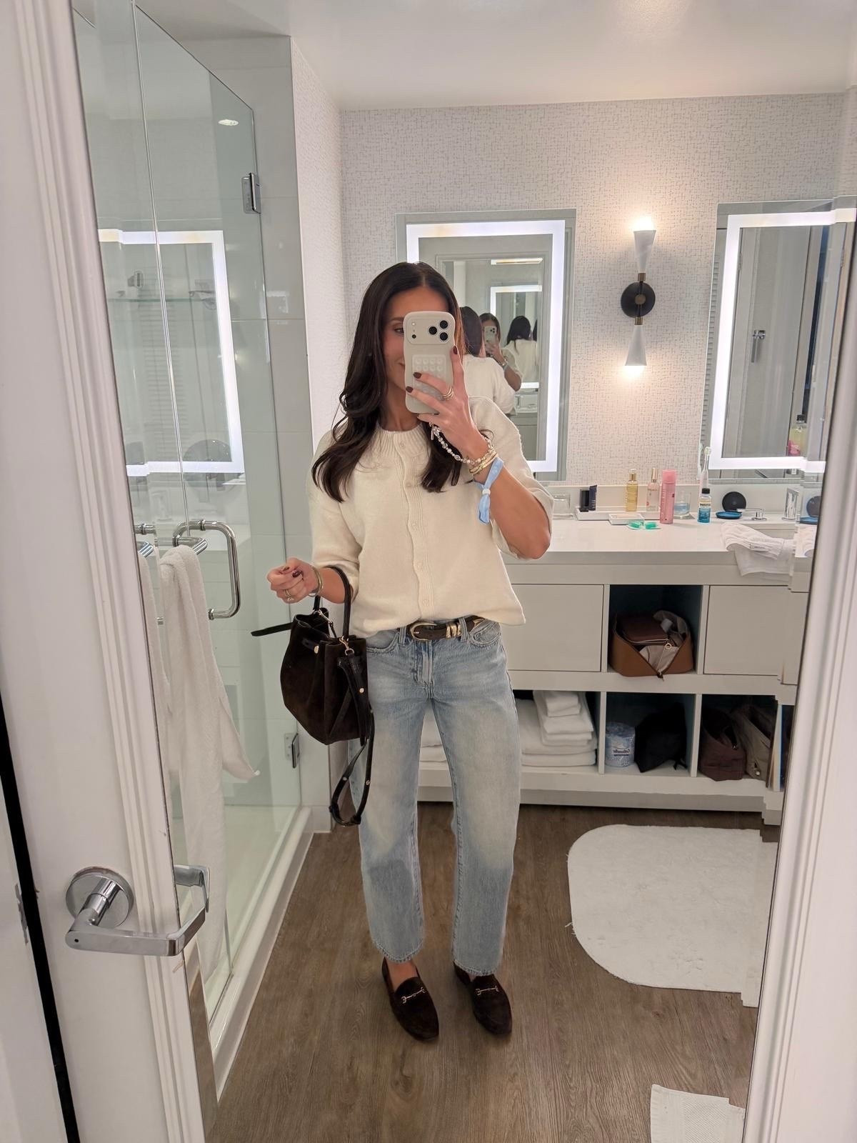 Casual style, jeans, amazon sweater, Tory Burch suede bucket bag, annabrstyle.

#LTKOver40 #LTKSeasonal #LTKStyleTip