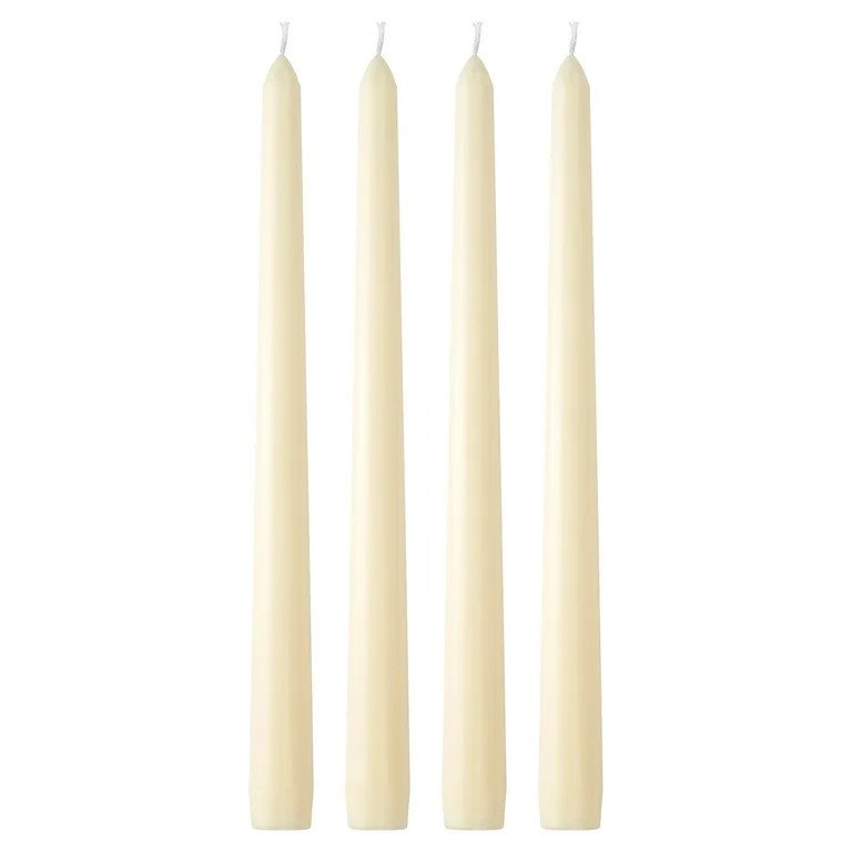 Mainstays Unscented Taper Candle, Ivory, 4-Pack, 10 inches Long | Walmart (US)