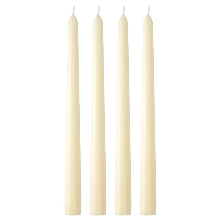 Mainstays Unscented Taper Candle, Ivory, 4-Pack, 10 inches Long | Walmart (US)