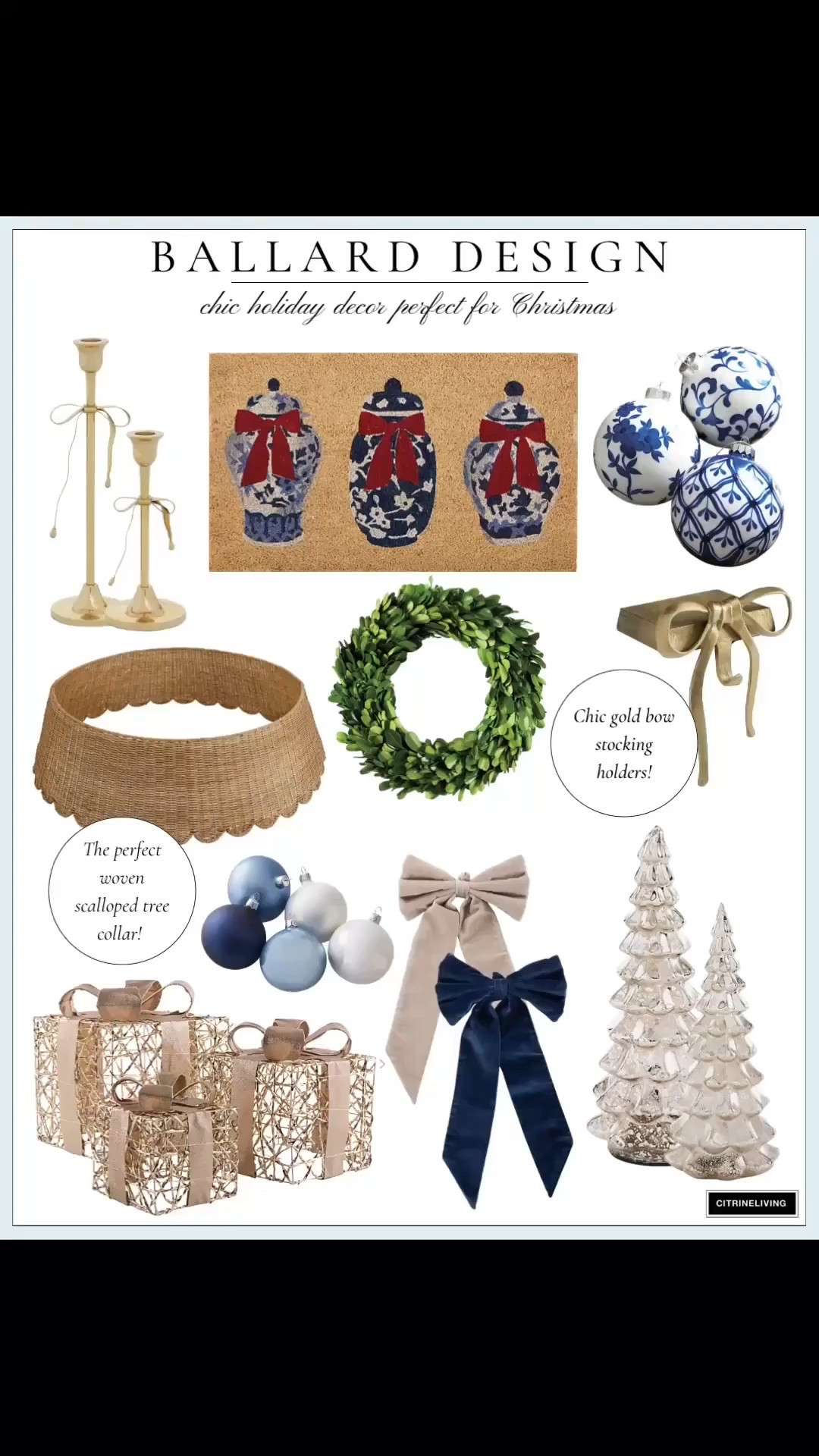 New arrivals for Christmas from Ballard Design!! 

Christmas decor, coastal Christmas, holiday decor, holiday finds, Christmas wreath, Christmas bows, Christmas ornaments, stocking hanger, tree collar

#LTKHoliday #LTKSeasonal #LTKHome