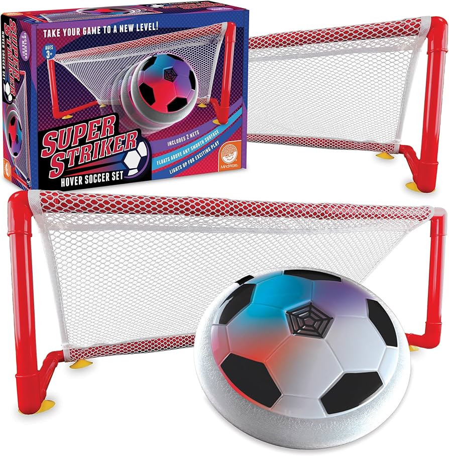 MindWare Super Striker Hover Soccer Ball Set - Indoor Soccer for Kids Ages 3 and Up - Flashing LE... | Amazon (US)