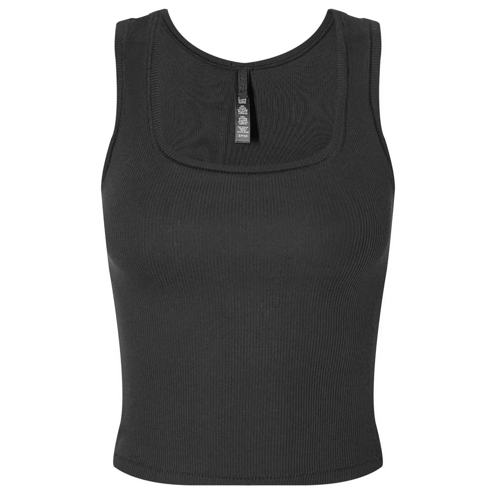 SKIMS Women's Cotton Rib Tank in Soot, Size X-Small | END. Clothing