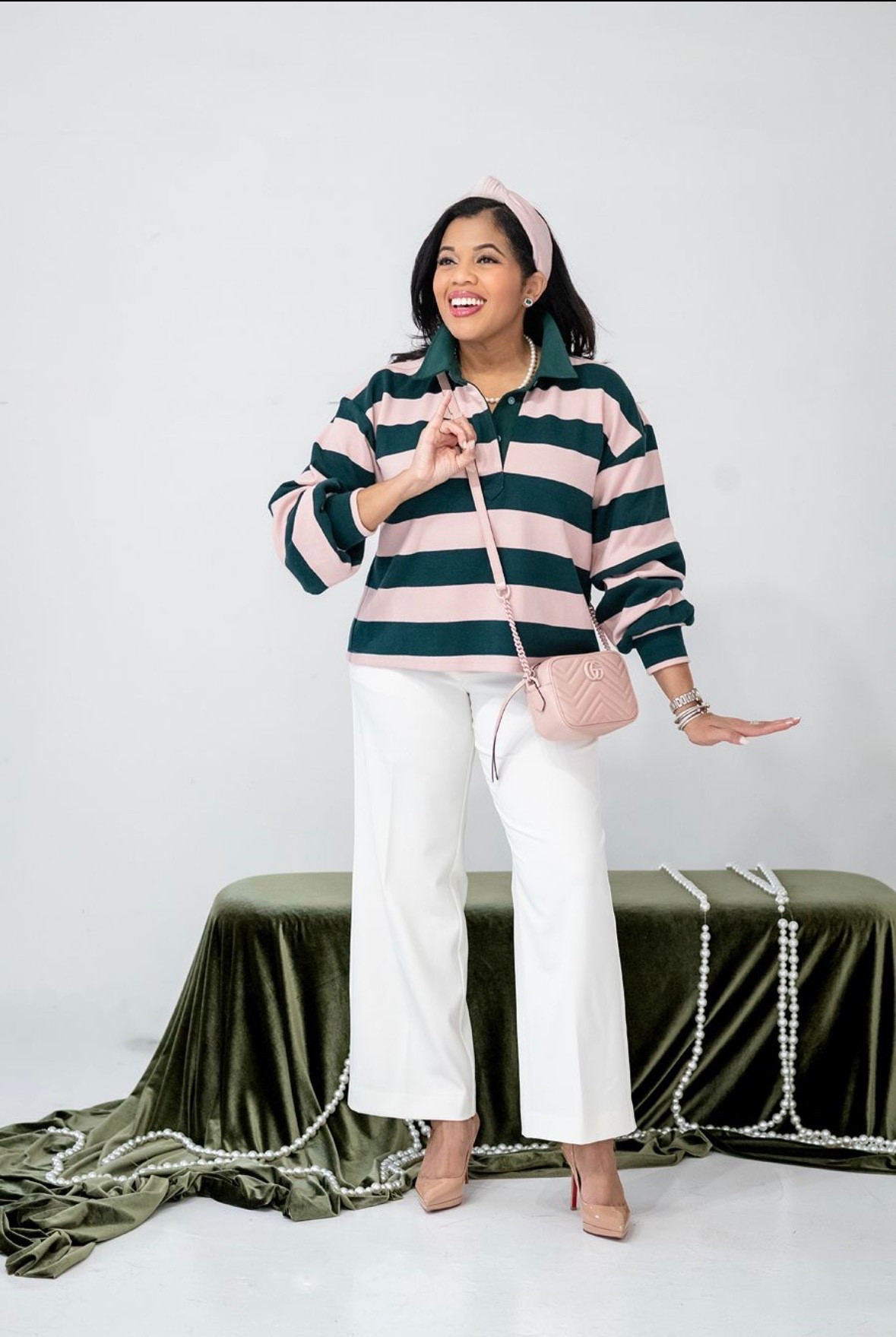 On Wednesdays, we wear pink and green especially when we are counting down to the founders day of Alpha Kappa Alpha sorority, Inc. What are you wearing for founders day sisters?! 😊🩷💚 (Also, please know that is is not Ai generated 🤣🤣🤣) #courthousecouture 

#LTKootd #LTKWorkwear #LTKgrwm