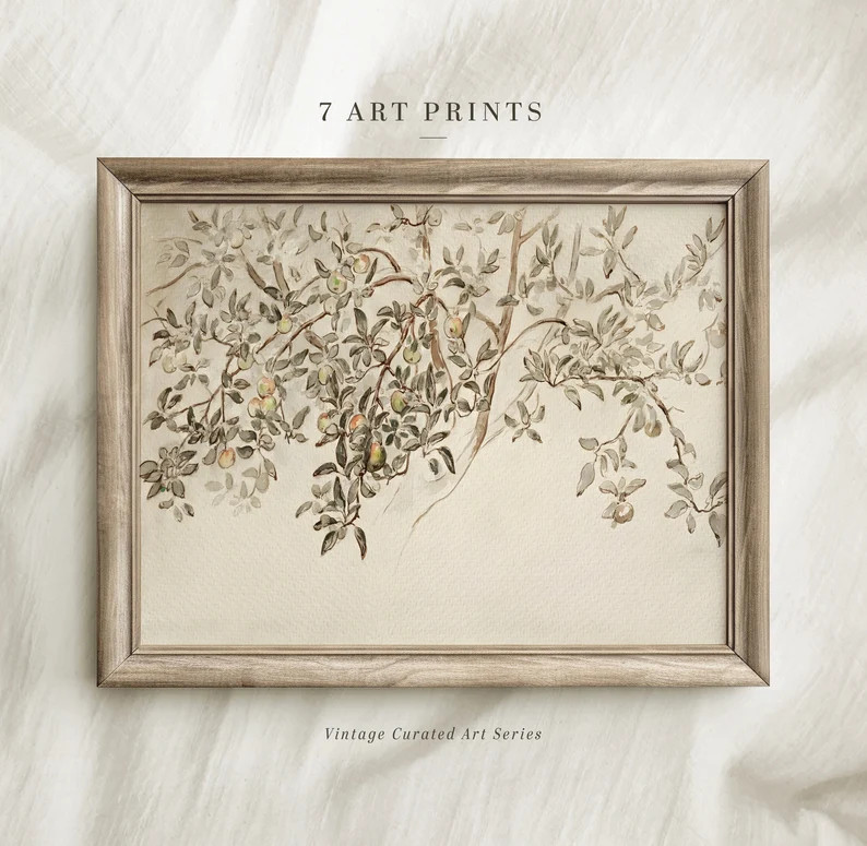 Vintage Tree Print, Apple Tree Print, Antique Plant Painting, Rustic Moody Home Decor, Digital Do... | Etsy (US)