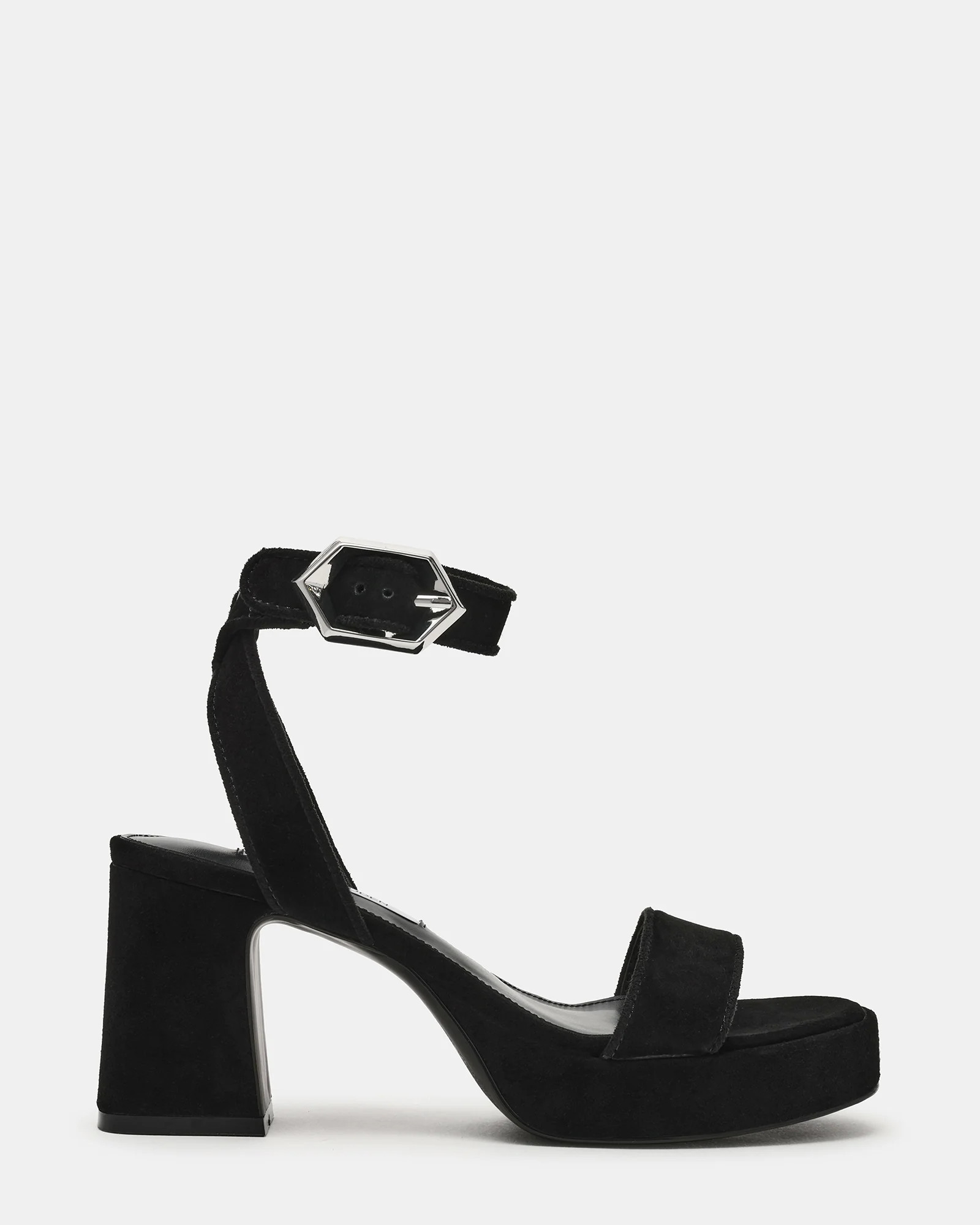 Steve Madden Women's Elida Block Heels - Black Suede - Size 9.5 | Steve Madden (US)