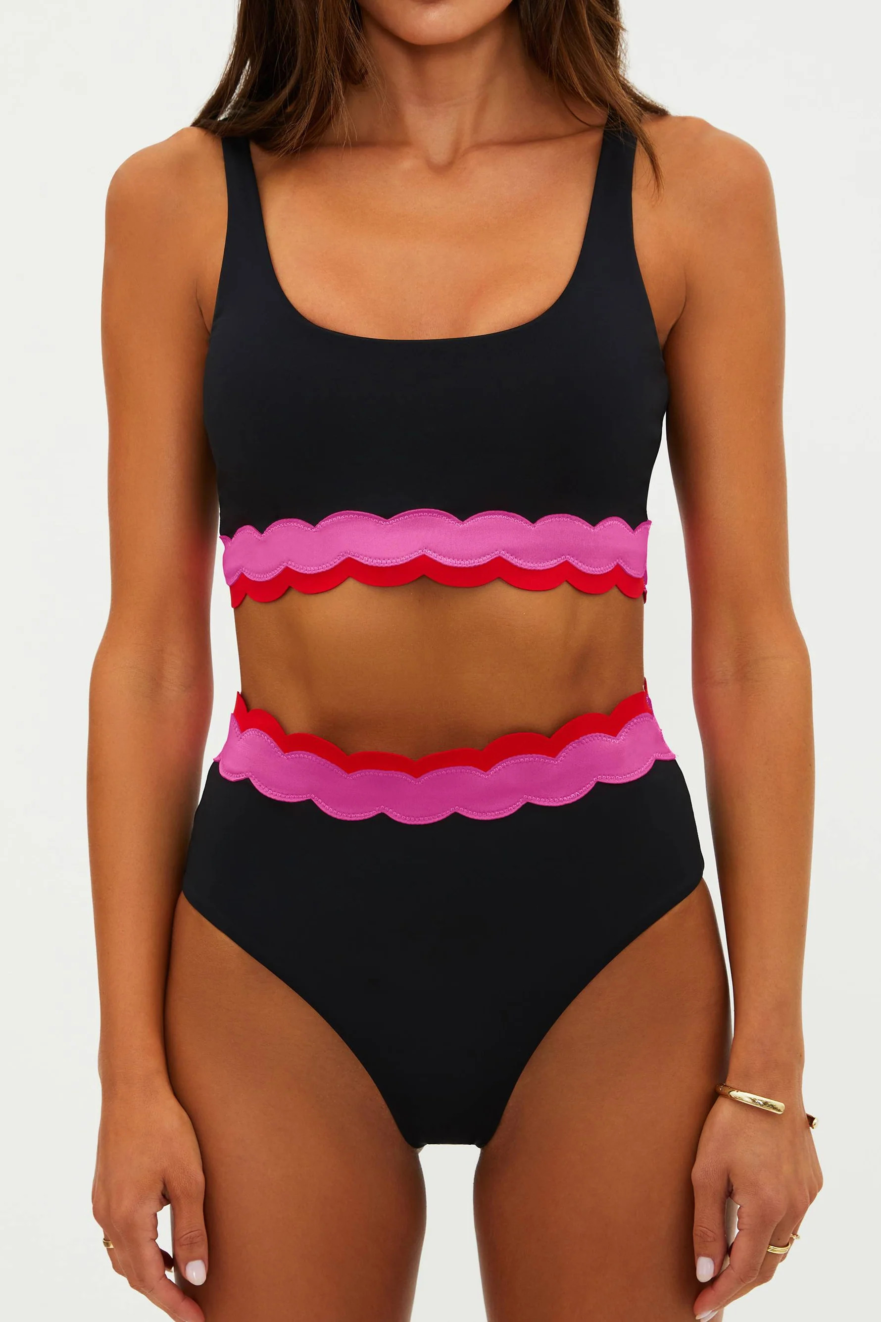 Marin Top Electric Wave | Black & Pink Bikini Top | Beach Riot | Beach Riot