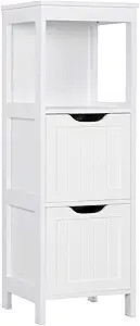 Yaheetech Bathroom Floor Cabinet, Wooden Storage Cabinet with 2 Drawers, Multifunctional Side Org... | Amazon (US)