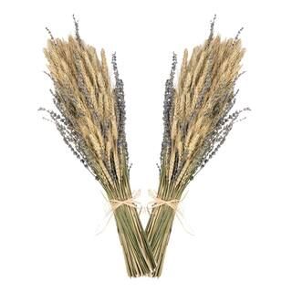 Bindle & Brass Lavender Dried Natural Wheat Bouquet (2-Pack) BB35-101214 | The Home Depot
