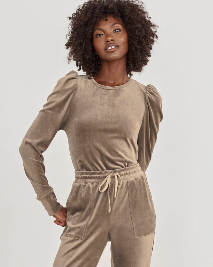 Igrid Velour Long Sleeve Tee | Splendid | Splendid