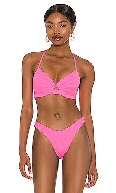 Luli Fama Peek A Boo Underwire Bikini Top in Miami Vice Pink from Revolve.com | Revolve Clothing (Global)