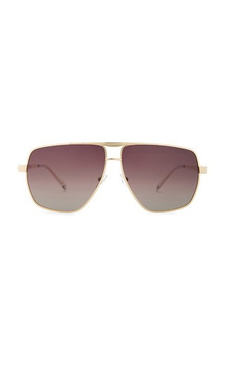 The Grace Sunglasses in Light Gold & Taupe Fade | Revolve Clothing (Global)
