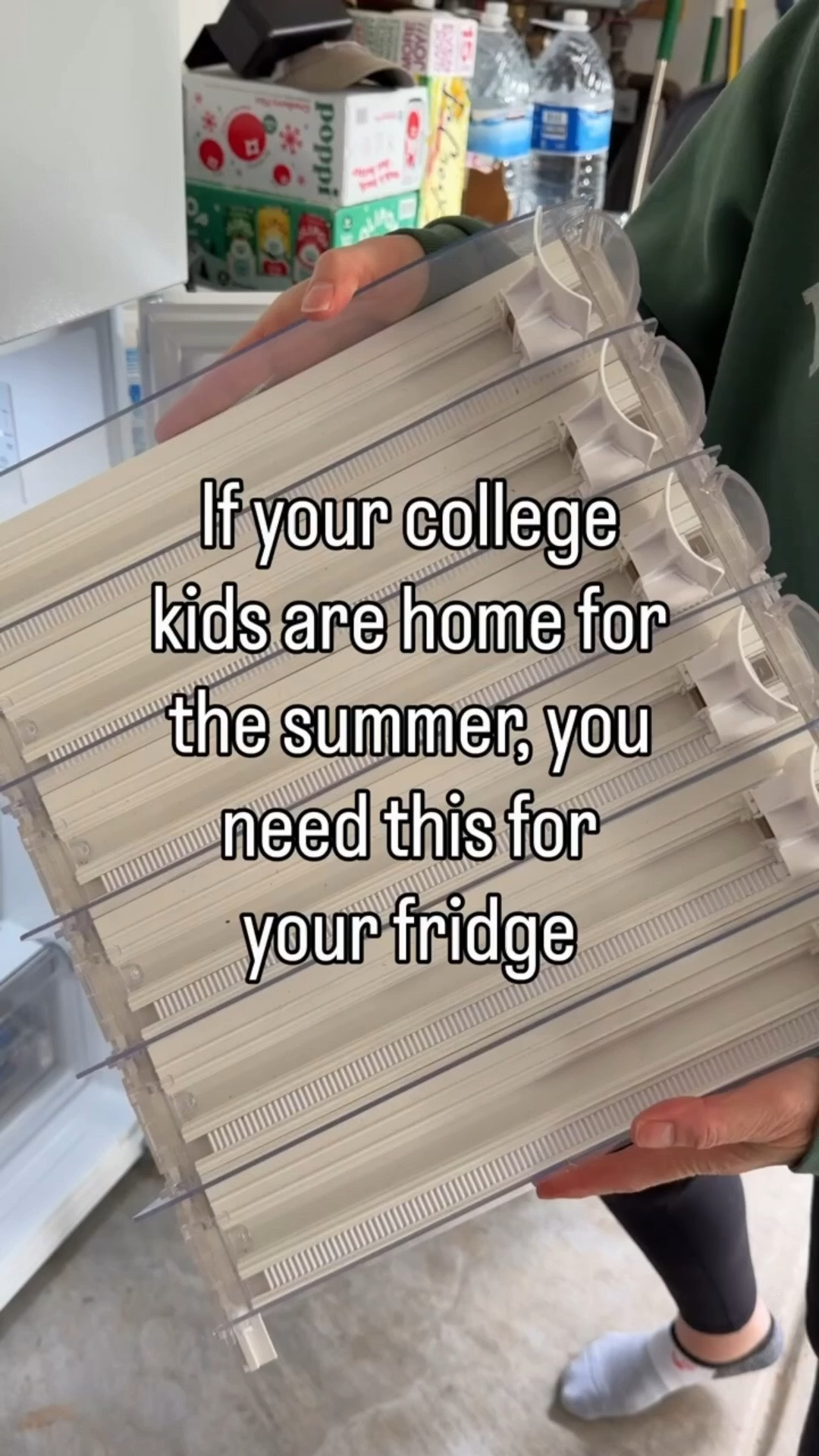 College kids home for the summer? This beverage dispenser keeps drinks organized, easy to grab, and frees up shelf space in a crowded fridge. Fridge organizer, drink dispenser, can organizer, beverage storage, refrigerator organization, kitchen organization.

#LTKHome #LTKmomlife