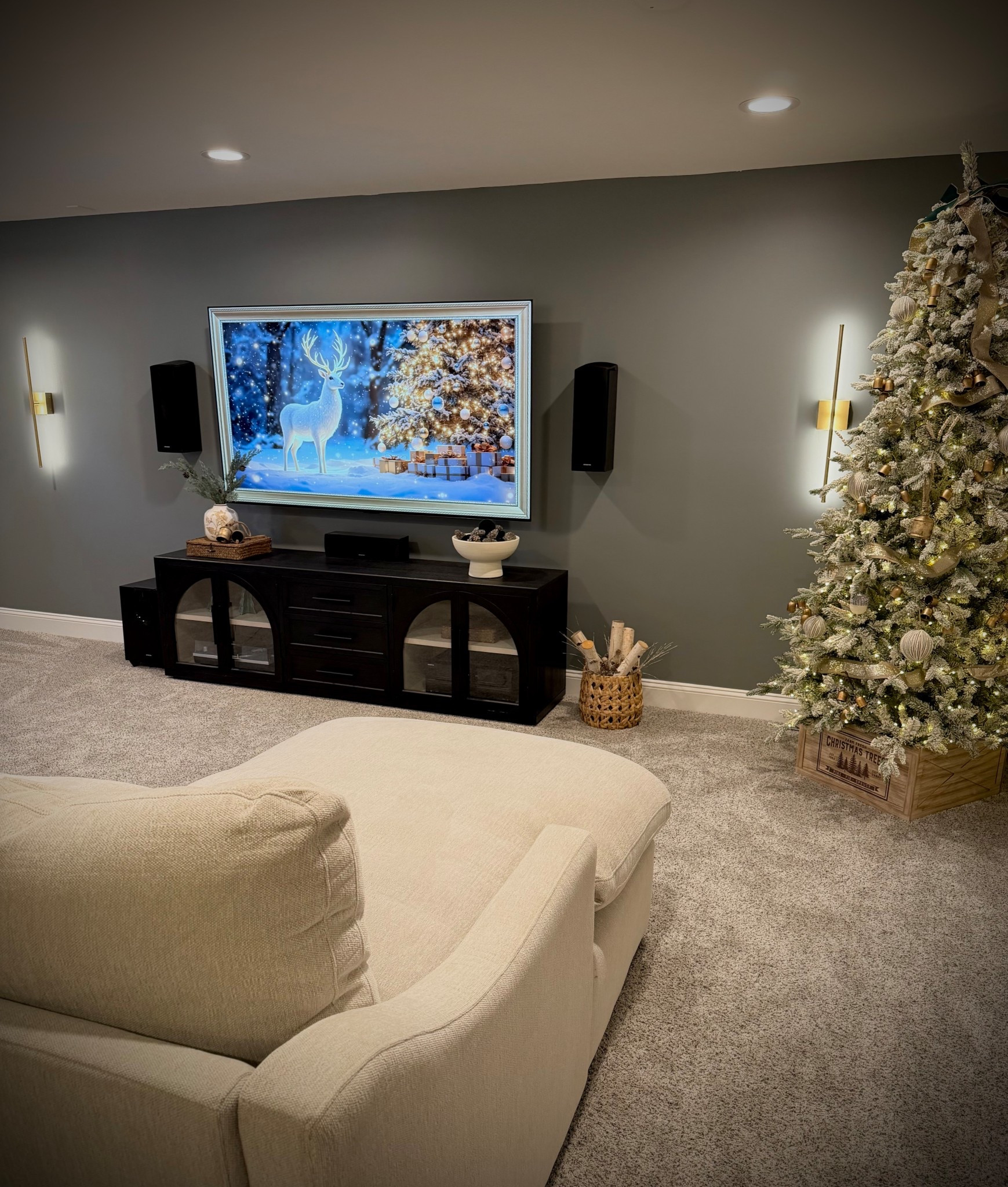 Christmas tree basement decor 
Holiday decor 

#LTKHoliday #LTKHome #LTKFamily