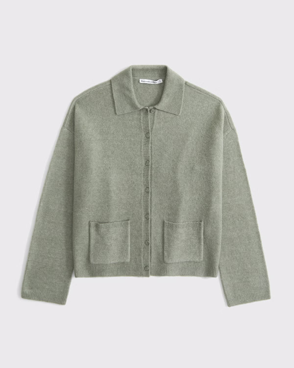 Women's Collared Cardigan | Women's Tops | Abercrombie.com | Abercrombie & Fitch (US)
