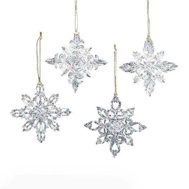 Kurt S. Adler Snowflake Acrylic Ornaments, 4 Assorted - Walmart.com | Walmart (US)