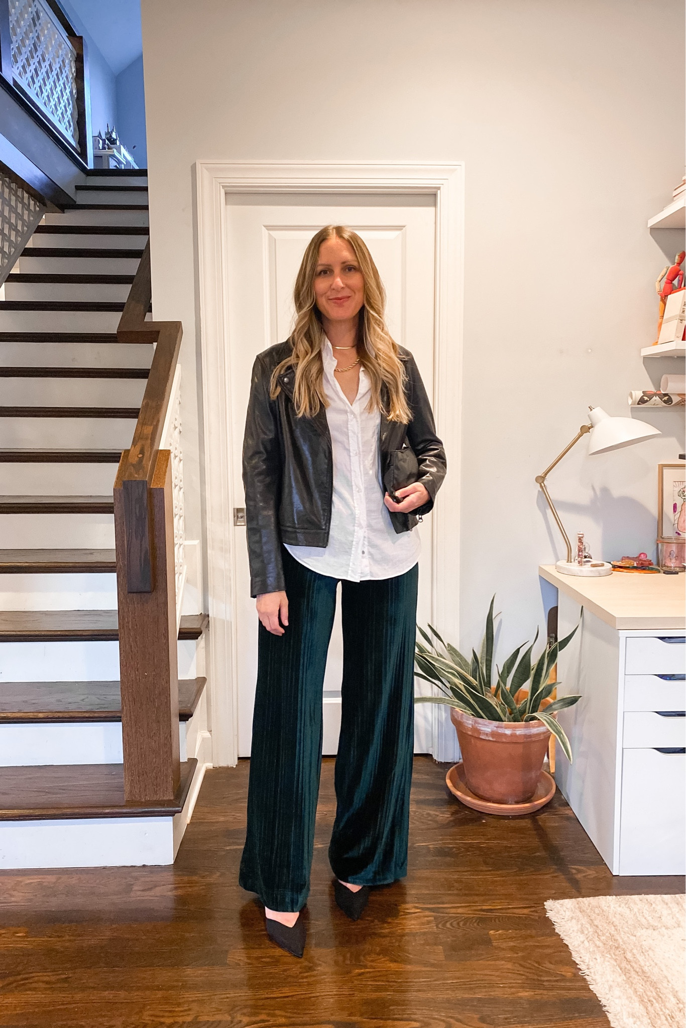Jacket: I sized up one size - code MICHELLETHOLIDAY40 for 40% off. Shirt: old, linked similar. Pants: tts. Shoes and clutch, old  

#LTKHoliday #LTKstyletip #LTKSeasonal