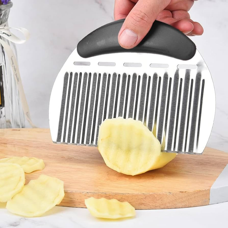 Potato Crinkle Cutter, Stainless Steel Potato Chipper Chip Cutter, Potato Cutter French Fries Veg... | Amazon (CA)
