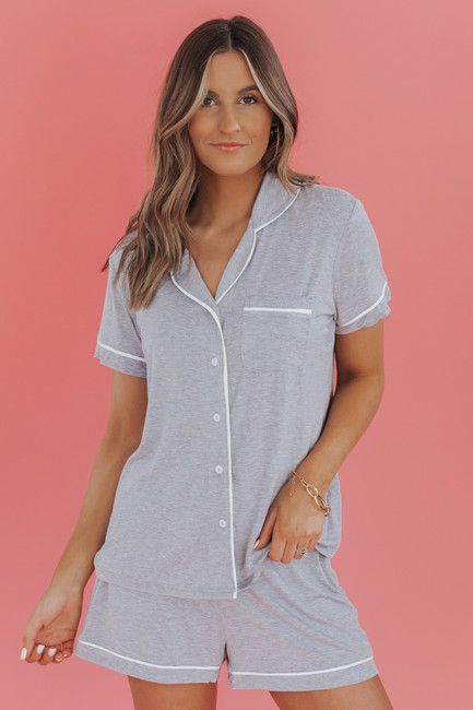 Heather Grey Two-Piece Pajama Set - FINAL SALE | Magnolia Boutique