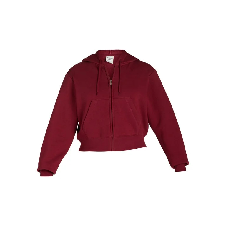 No Boundaries Cropped Fleece Zip Hoodie, Women’s | Walmart (US)