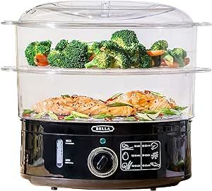 BELLA Two Tier Food Steamer, Healthy, Fast Simultaneous Cooking, Stackable Baskets for Vegetables... | Amazon (US)