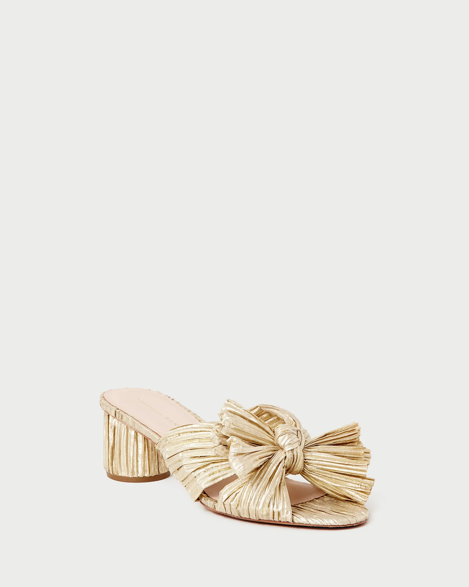 Emilia Gold Pleated Bow Heel | Loeffler Randall
