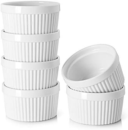 DOWAN 8 oz Ramekins - Ramekins for Creme Brulee Porcelain Ramekins Oven Safe, Classic Style Ramekins | Amazon (US)