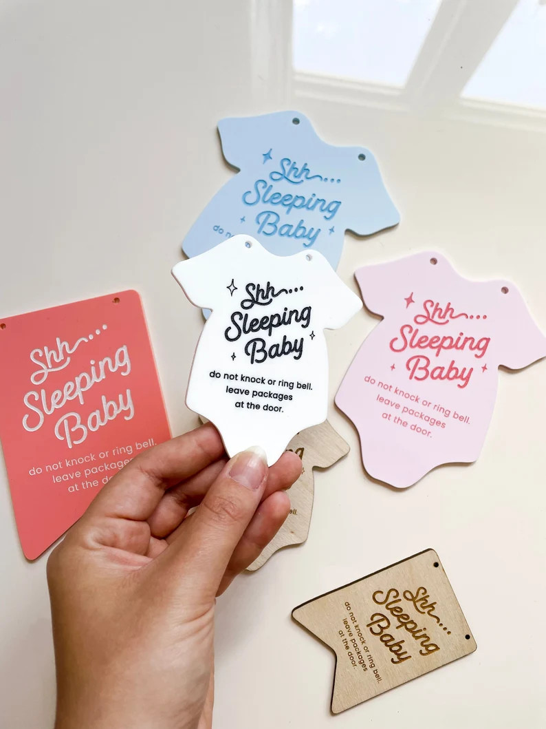 Sleeping Baby Doorbell Hang Sign | New Baby Front Door | Do Not Disturb Knock or Ring Bell | Newb... | Etsy (US)