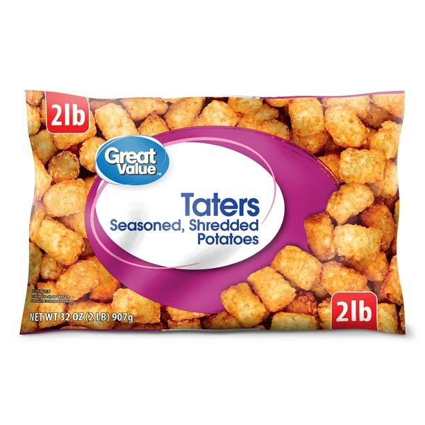 Great Value Taters, Seasoned, Shredded Potatoes, 2 lbs - Walmart.com | Walmart (US)