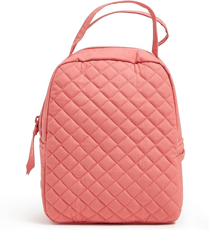 Vera Bradley Women's Cotton Lunch Bunch Lunch Bag, Terra Cotta Rose - Recycled Cotton, One Size | Amazon (US)