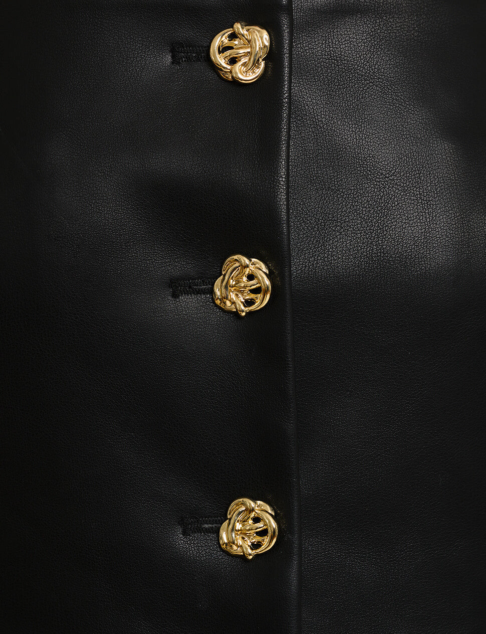 Agatha Leather Gold-Button Top | Pixie Market