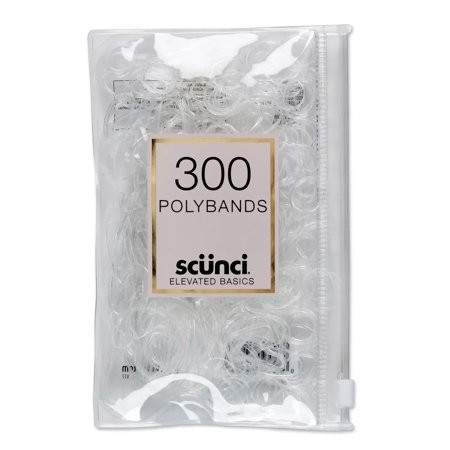 Scunci Mixed Size Polybands in Zippered Pouch Clear - 300 Count | Walmart (US)