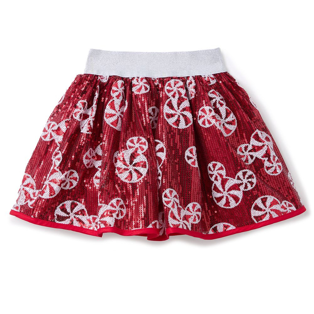 Mickey Mouse Icon Peppermint Swirl Sequin Skirt for Kids | Disney Store