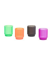 Set Of 4 Assorted Ribbed Stackable Cups | TJ Maxx