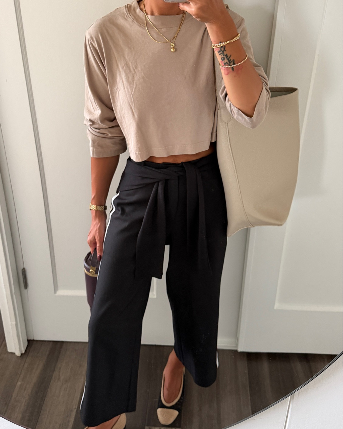 Something sporty, but not. 

Pants run really big. Wearing a size 23 and still loose. Xs on tee(worth it!)

#LTKPetite #LTKOver40 #LTKSeasonal
