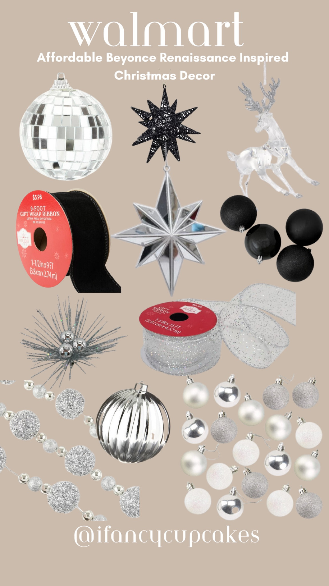 Beyoncé Renaissance Inspired Christmas Decor at Walmart 🪩🖤 Walmart has the most affordable Renaissance Inspired Christmas decor out there!

#LTKhome #LTKHoliday #LTKfindsunder50