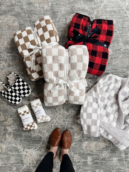 Buttery soft barefoot dreams dupe blanket from The Styled Collection! New checkered pattern for robes, blankets & socks!  

#LTKCyberweek #LTKhome #LTKstyletip