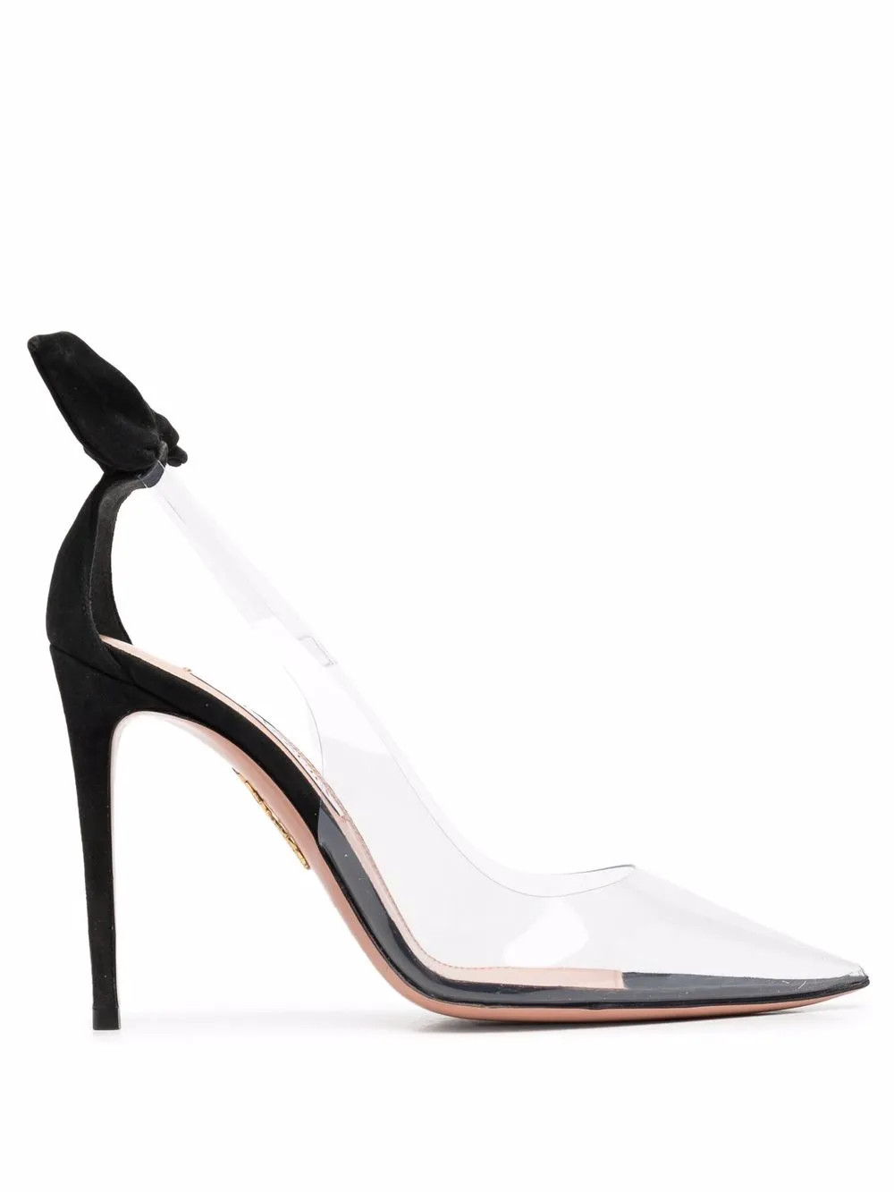 Aquazzura Bow Detail Transparent Stilettos - Farfetch | Farfetch Global