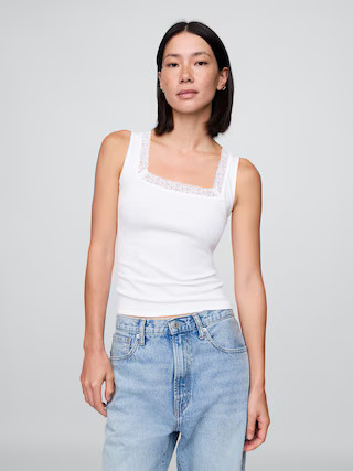 Modern Lace-Trim Tank Top | Gap (US)